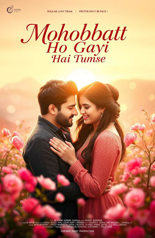 A full vertical poster design for a romantic film titled 'Mohobbat Ho Gayi Hai Tumse'