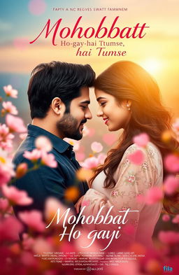 A full vertical poster design for a romantic film titled 'Mohobbat Ho Gayi Hai Tumse'