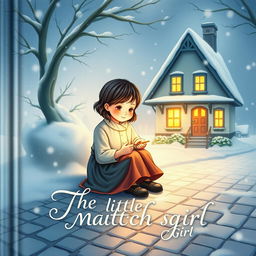 A beautifully illustrated book cover for 'The Little Match Girl'