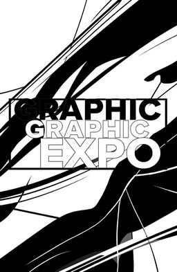 A stunning black and white cover design for an art album titled 'Graphic Expo'