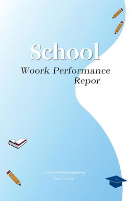 A professional and visually appealing cover page design for a school work performance report