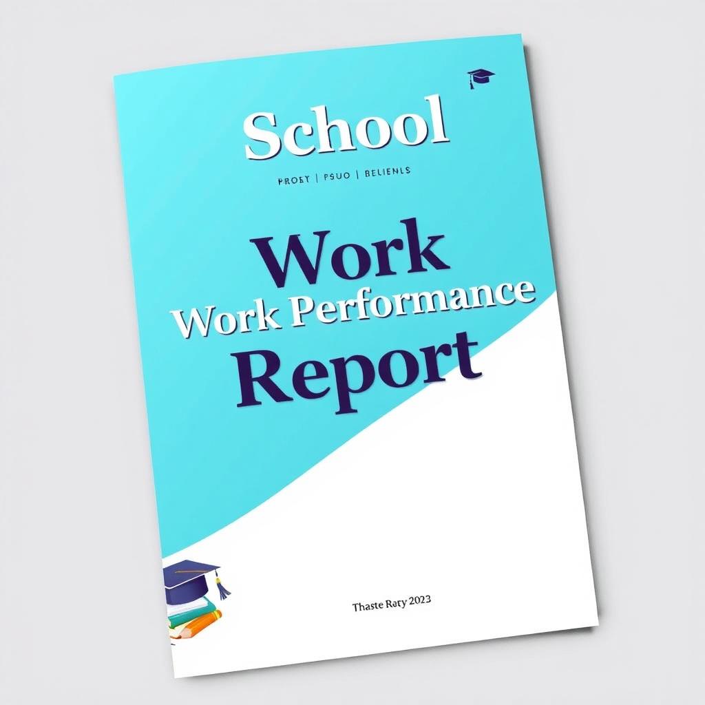 A professional and visually appealing cover page design for a school work performance report