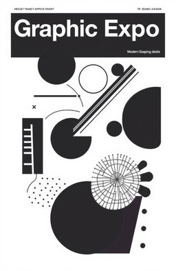 A modern cover design featuring black and white graphic elements