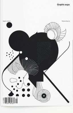 A modern cover design featuring black and white graphic elements