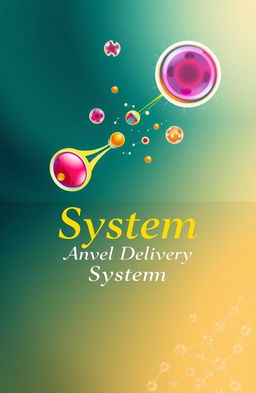 A visually striking cover page for a novel drug delivery system, featuring an abstract representation of the drug delivery process