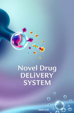 A visually striking cover page for a novel drug delivery system, featuring an abstract representation of the drug delivery process