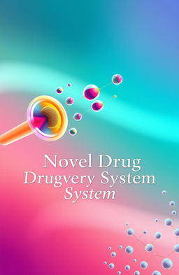 A visually striking cover page for a novel drug delivery system, featuring an abstract representation of the drug delivery process
