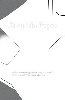 A square black and white cover for an art album titled 'Graphic Expo', showcasing the creativity of students specializing in graphic design