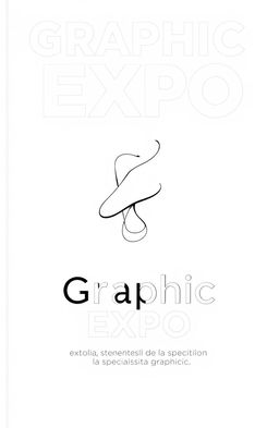 A modern square cover design in black and white for an art album titled 'Graphic Expo'