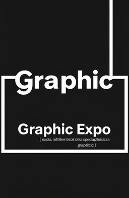 A modern square cover design in black and white for an art album titled 'Graphic Expo'