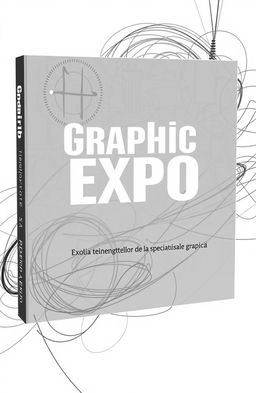 A modern square album cover in black and white for an art collection titled 'Graphic Expo'