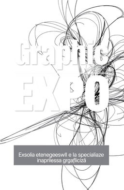 A modern square album cover in black and white for an art collection titled 'Graphic Expo'