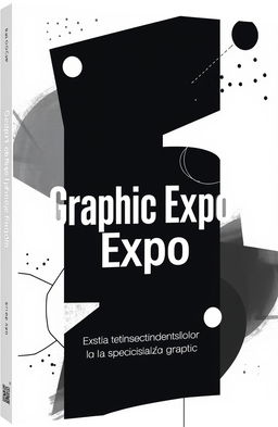 A modern square cover design in black and white for an art album titled 'Graphic Expo'