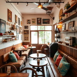 A vintage bubble coffee shop interior located in Gamplong village, Jogjakarta