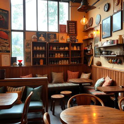 A vintage bubble coffee shop interior located in Gamplong village, Jogjakarta