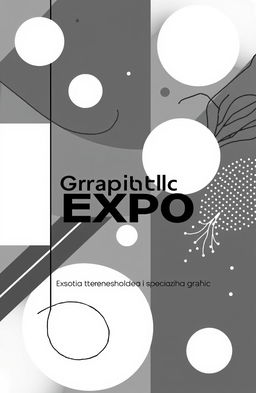 A modern black-and-white square cover design for an art album titled 'Graphic Expo'
