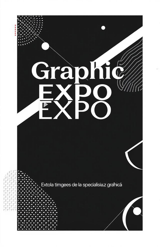 A modern black-and-white square cover design for an art album titled 'Graphic Expo'