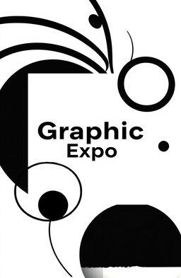 A modern square album cover in black and white titled 'Graphic Expo', featuring abstract graphic elements