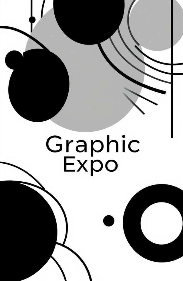 A modern square album cover in black and white titled 'Graphic Expo', featuring abstract graphic elements