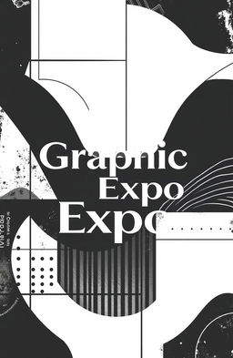 A square black and white album cover for an art collection titled 'Graphic Expo'