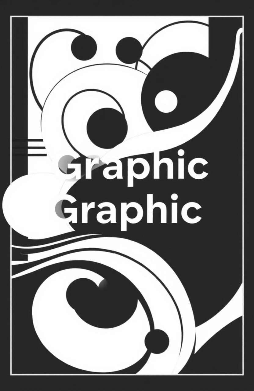 A square black and white cover for an art album titled 'Graphic Expo', showcasing abstract graphic elements