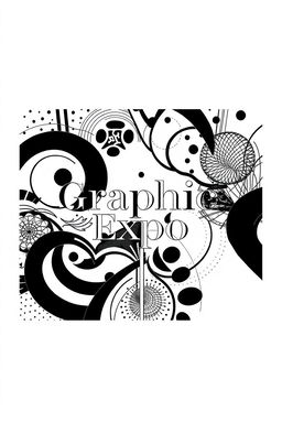 A square black and white album cover titled 'Graphic Expo', showcasing abstract graphic elements