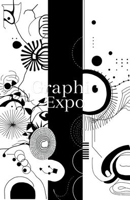 A square black and white album cover titled 'Graphic Expo', showcasing abstract graphic elements