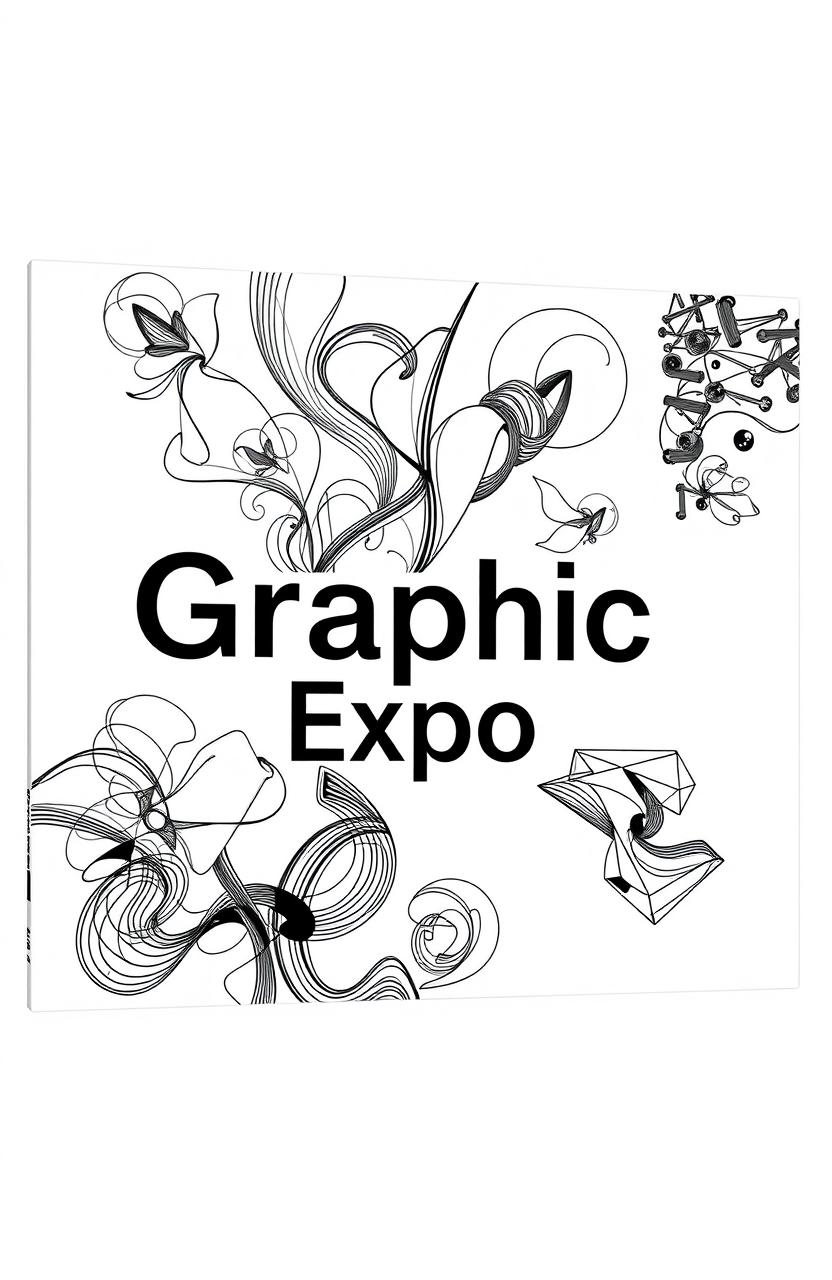 A square black-and-white cover design for an art album titled "Graphic Expo"