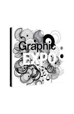 A square black-and-white cover design for an art album titled "Graphic Expo"