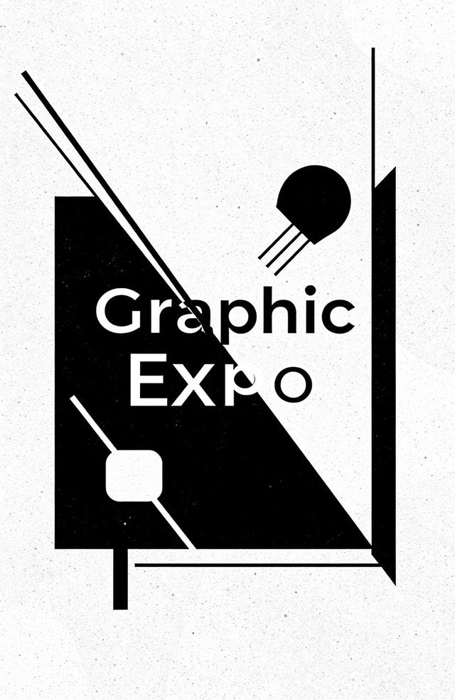 A square black and white cover design for an album titled 'Graphic Expo'