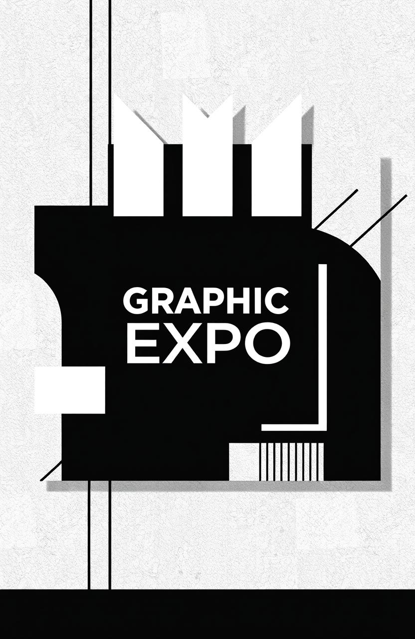 A square black and white cover design for an album titled 'Graphic Expo'