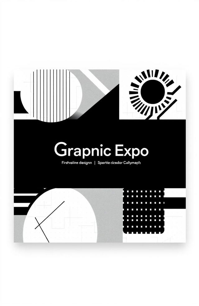 A square black and white cover design for an album titled 'Graphic Expo'