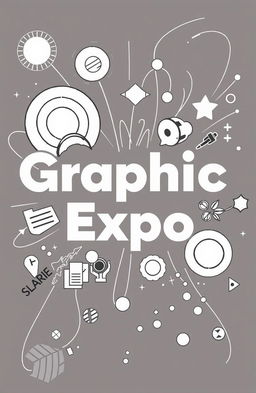 A black and white square album cover for an art album titled 'Graphic Expo'