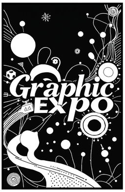 A black and white square album cover for an art album titled 'Graphic Expo'