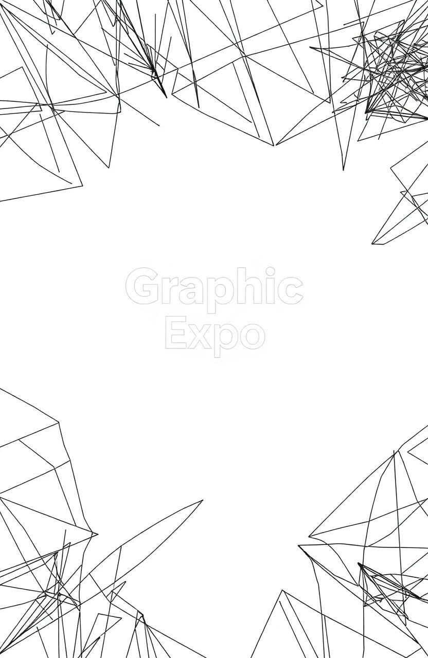 A square black and white album cover for an art exhibition titled 'Graphic Expo'