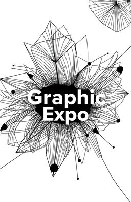 A square black and white album cover for an art exhibition titled 'Graphic Expo'