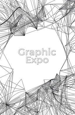 A square black and white album cover for an art exhibition titled 'Graphic Expo'