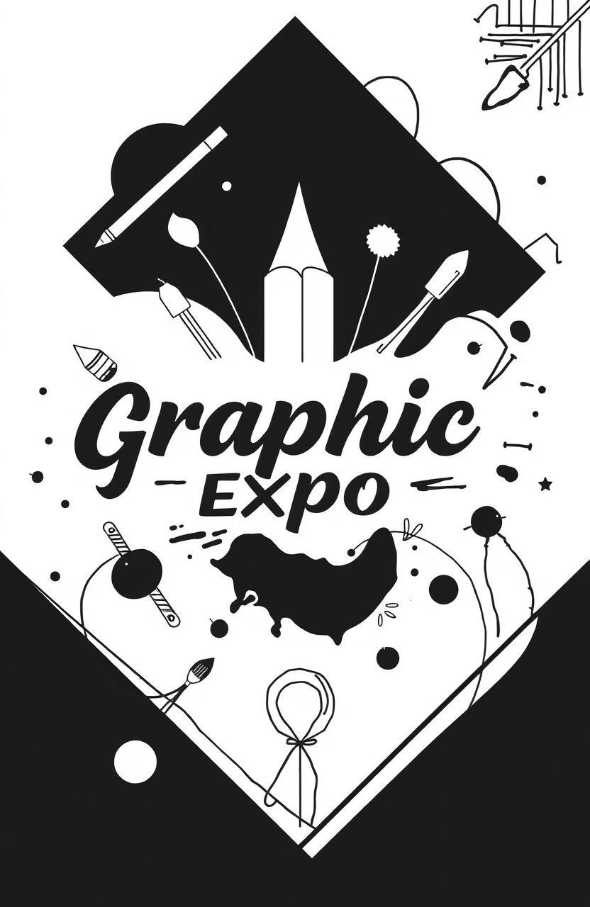 A square black and white album cover titled 'Graphic Expo'