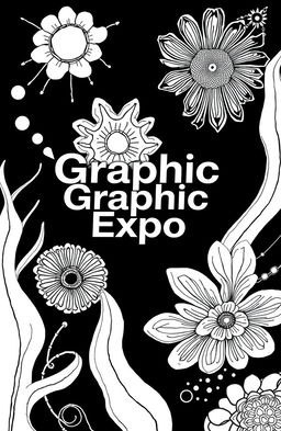 A square black and white album cover for an art collection titled 'Graphic Expo'