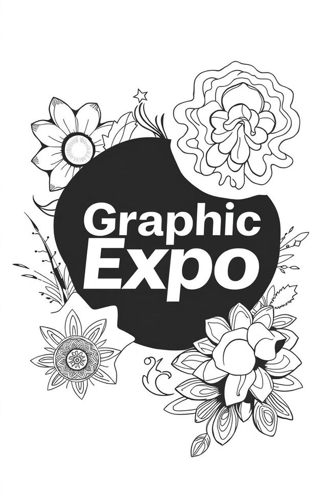 A square black and white album cover for an art collection titled 'Graphic Expo'