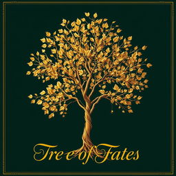 A captivating book cover featuring the title "The Tree of Fates" elegantly written in intricate calligraphy