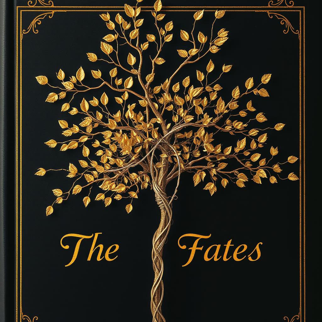 A captivating book cover featuring the title "The Tree of Fates" elegantly written in intricate calligraphy