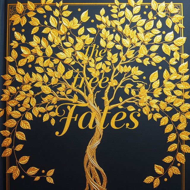 A captivating book cover featuring the title "The Tree of Fates" elegantly written in intricate calligraphy