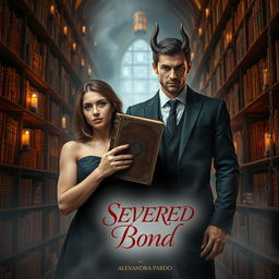 In a mystical library as the backdrop, featuring towering shelves of ancient books illuminated by flickering candlelight