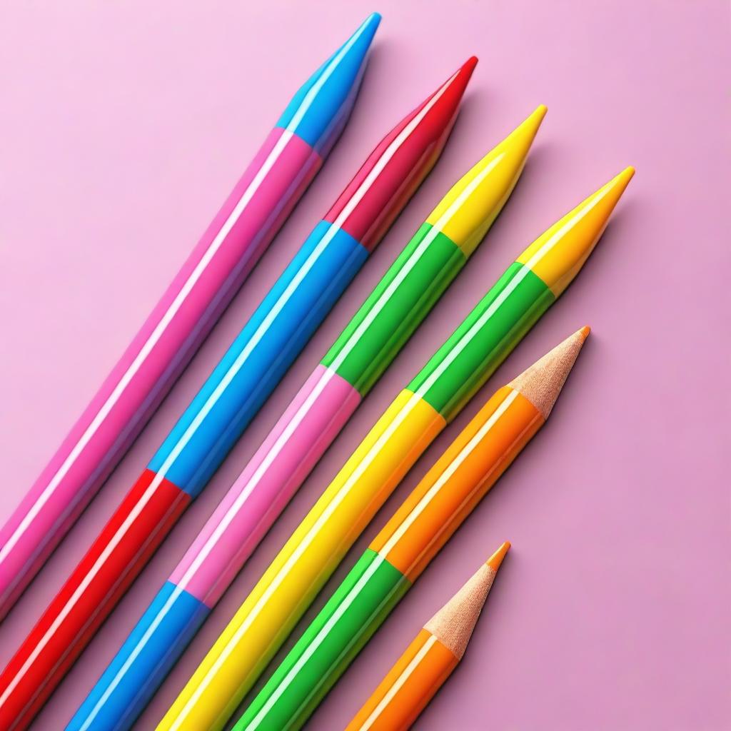 A high-quality 3D image of a cute, plastic pencil designed for kids