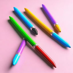 A high-quality 3D image of a cute, plastic pencil designed for kids