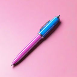 A high-quality 3D image of a single, cute, plastic pen designed for kids