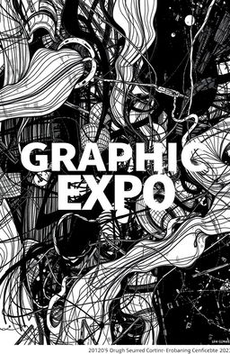 A square black and white cover for an art album titled 'Graphic Expo'