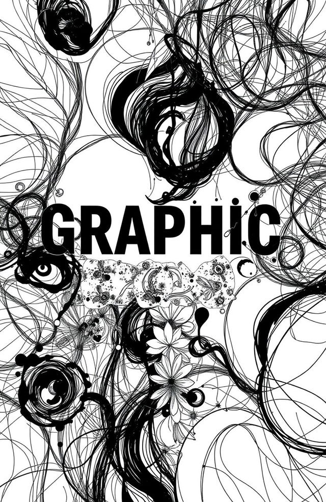 A square black and white cover for an art album titled 'Graphic Expo'