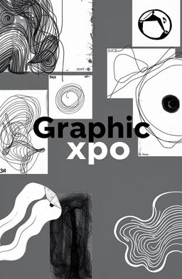 A square black and white cover for an art album titled 'Graphic Expo'